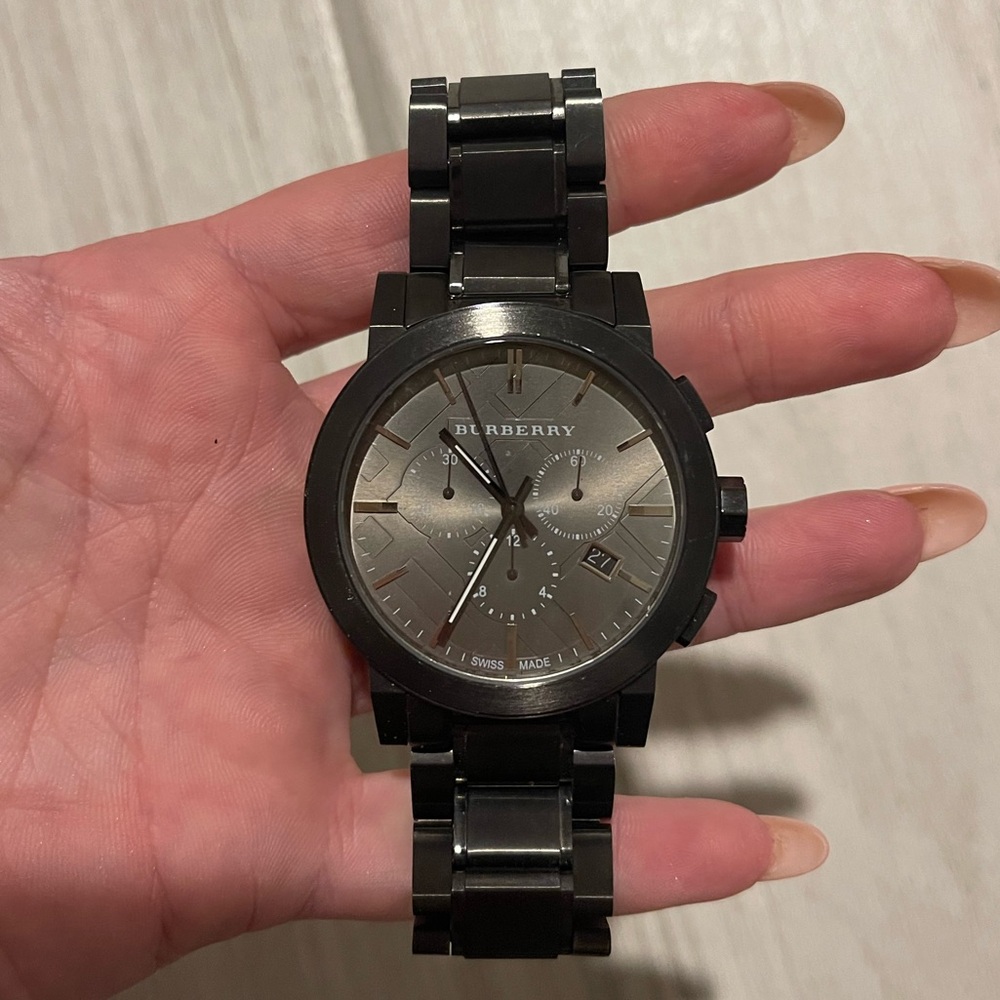Burberry large face watch - gunmetal